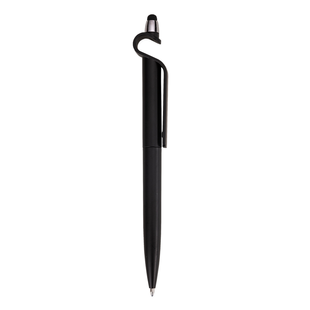 Caneta Plastica Touch com Suporte PRETO