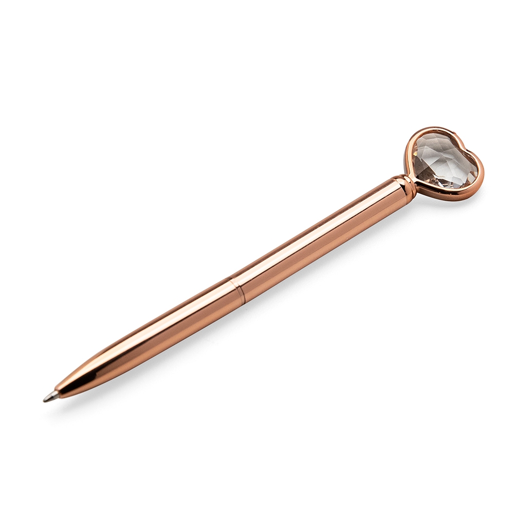 Caneta Metal Coracao Diamante COBRE 13676d1