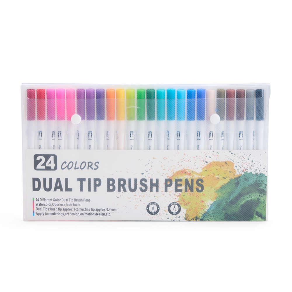 Kit Canetinhas Ponta Dupla Com Cores
