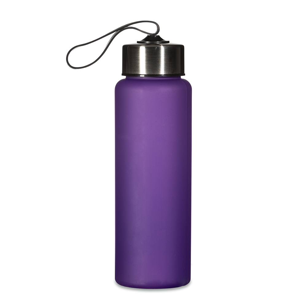 SQUEEZE DE PLASTICO COM ALCA LILAS